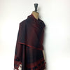 Bhujodi Cotton Stole: Navy Blue and Red