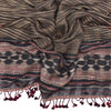 Bhujodi Ikat Tussah Silk Stole: Natural Sappanwood and Iron Black