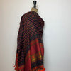 Bhujodi Striped Cotton Dupatta: Black, Maroon, Orange