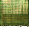 Checks: Hand Printed Tussah Silk Stole: Green