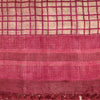 Checks: Hand Printed Tussah Silk Stole: Pink