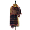 Bhujodi Ikat Silk Stole: Natural Sappanwood and Iron-Black