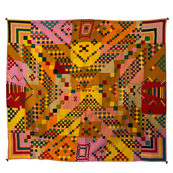 Double Contemporary Cotton Siddi Quilt: Multicolour