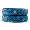Pair of Beaded Bangles: Sky Blue and White