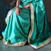 Upcycled Banarasi Silk Sari Aquamarine and Gold