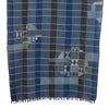 Checkered Indigo Khadi Jamdani Stole: Gamcha V