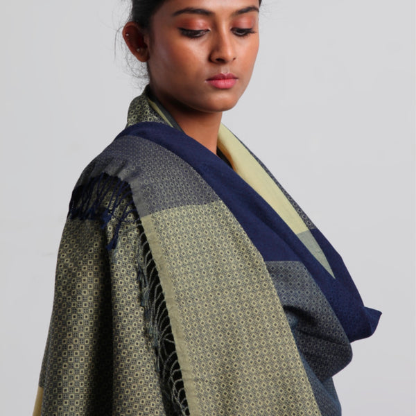 Ane Hejje Khun Cotton Stole: Natural Indigo