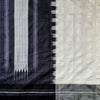 Shanta Ilkal Cotton-Silk Sari: Checkered White with Grey Border