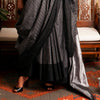 Lakshmi Khun Cotton-Silk Sari: Dark Grey, Black Border