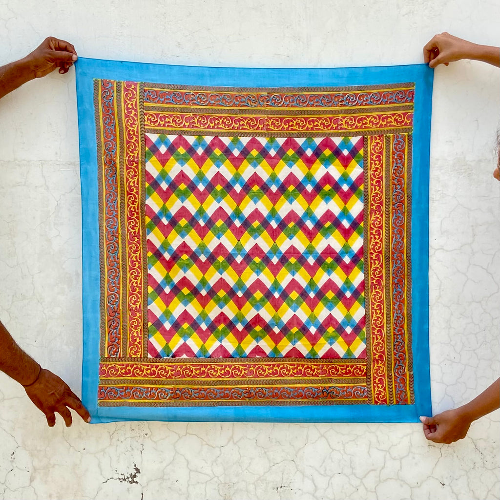 Leher Multicolour Square: Turquoise