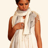 Malligi Khun Cotton-Silk Stole: Pale Grey