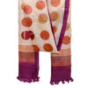 Modernist Dots: Hand Printed Tussah Silk Stole: Red and Purple