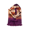 Modernist Dots: Hand Printed Tussah Silk Stole: Red and Purple
