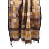 Modernist Natural Dyed Handwoven Jamdani Stole: Brown and Ochre