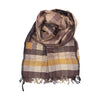 Modernist Natural Dyed Handwoven Jamdani Stole: Brown and Ochre
