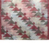 Modernist Triangles: Hand Printed Tussah Silk Stole: Ecru and Maroon
