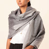 Mussanje Theru Khun Cotton-Silk Stole: Pale Grey