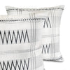 Pair of Chevron Backstrap-Woven Cotton Cushion Cover: Black and White