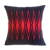 Pair of Diamond Backstrap-Woven Cotton Cushion Cover: Black and Red