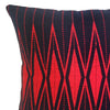 Pair of Diamond Backstrap-Woven Cotton Cushion Cover: Black and Red