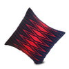 Pair of Diamond Backstrap-Woven Cotton Cushion Cover: Black and Red