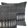 Pair of Diamond Backstrap-Woven Cotton Cushion Covers: Black and White