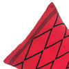 Pair of Diamond Backstrap Woven Cotton Cushion Cover: Red and Black