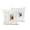 Pair of Spear Backstrap-Woven Cotton Cushion Covers: Black and White