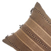 Pair of Striped Backstrap Woven Cushion Covers: Brown