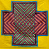 Parcheesi Multicolour Block Printed Square: Yellow