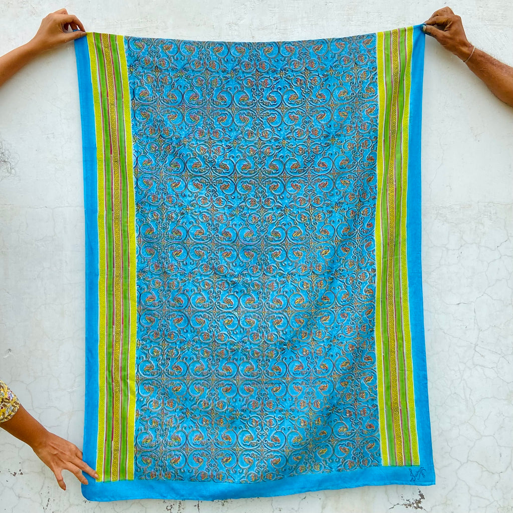 Pherozi Jaal Wrap: Turquoise