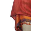 Tricolour Mulberry Jamdani Silk Stole: Red