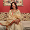 Upcycled Chanderi Cotton-Silk Sari: Natural White
