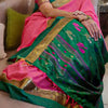 Upcycled Cotton Sari: Pink and Green