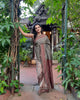 Upcycled Ikat Silk Sari: Green and Brown