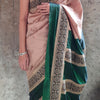 Upcycled Kanjivaram Silk Sari: Green and Cream