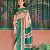 Upcycled Kanjivaram Silk Sari: Green and Cream