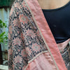 Upcycled Printed Nysa Silk Sari: Grey and Pink