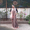 Upcycled Printed Nysa Silk Sari: Grey and Pink