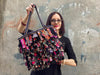 Upcycled Shaggy Rag Bag Tote: Black and Red