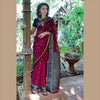 Upcycled Venkatagiri Cotton Sari: Maroon
