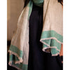 Zari Pattadar Petit Stripes Shawl: Emerald